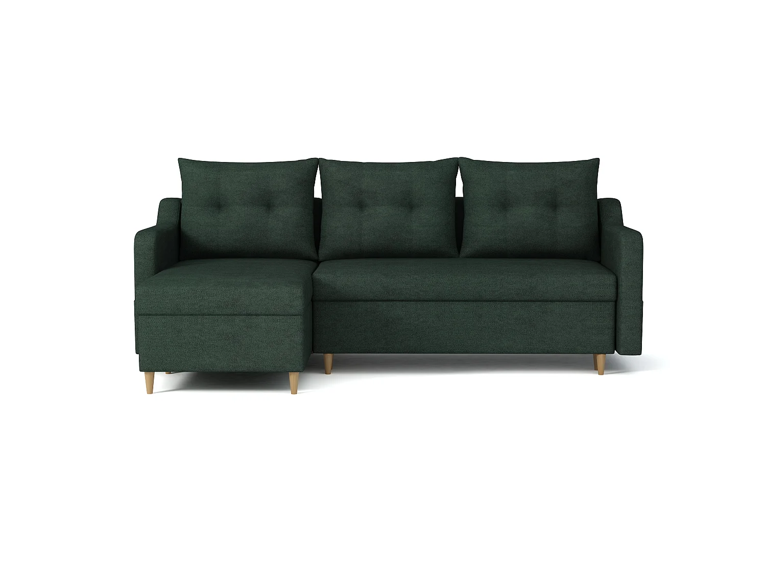 MONDIAL TISSUS - Canapé d'angle  convertible - 146 x 98 x 224 cm - Vert