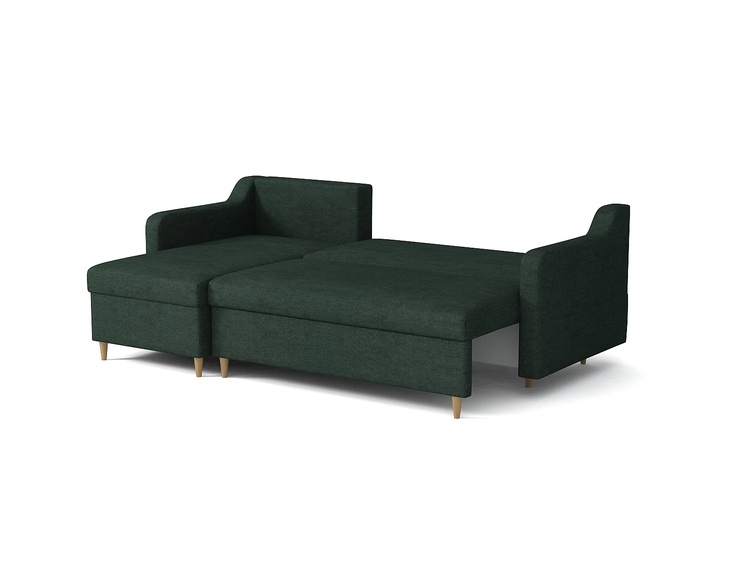 MONDIAL TISSUS - Canapé d'angle  convertible - 146 x 98 x 224 cm - Vert