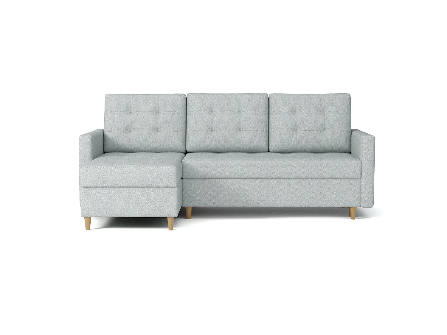 MONDIAL TISSUS - Canapé d'angle  convertible - 146 x 90 x 224 cm - Gris clair