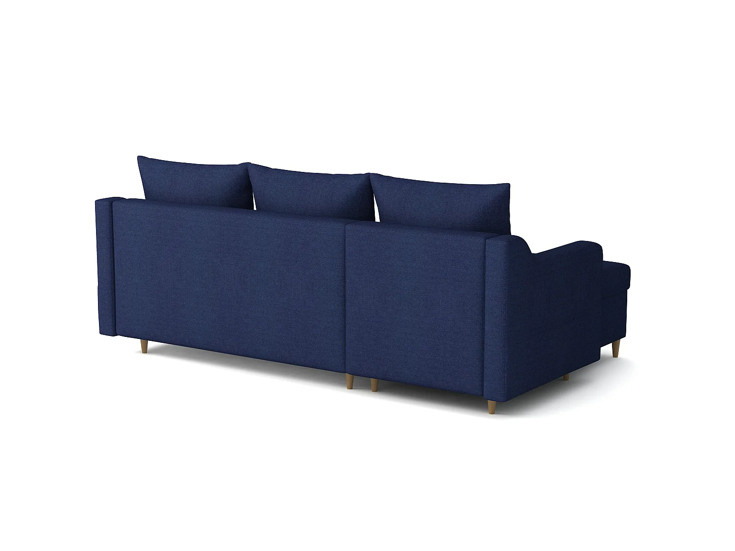 MONDIAL TISSUS - Canapé d'angle  convertible - 146 x 98 x 224 cm - Bleu