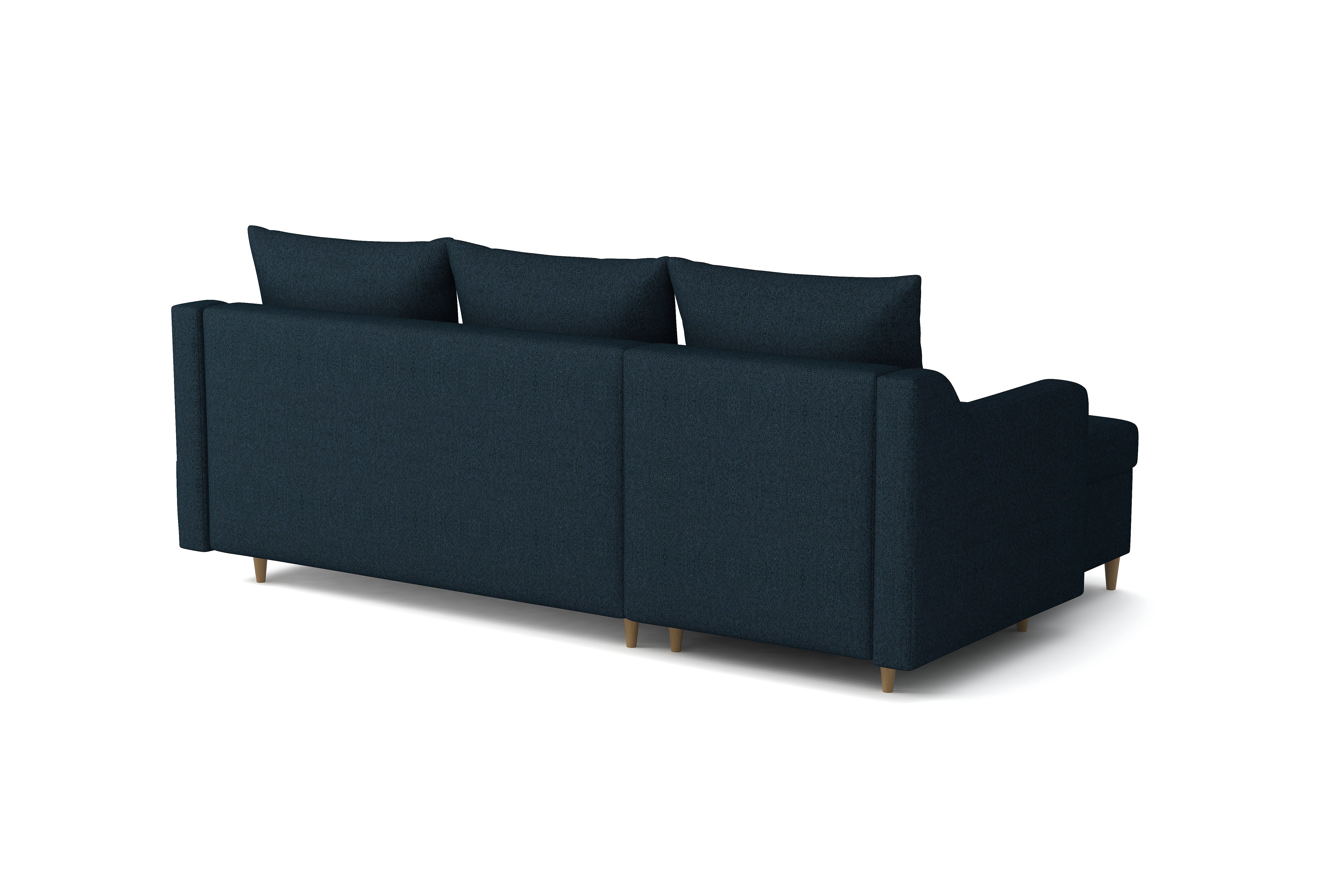 Canapé d'angle droit convertible velours bleu marine et gris clair Sundy 250cm | Leroy Merlin