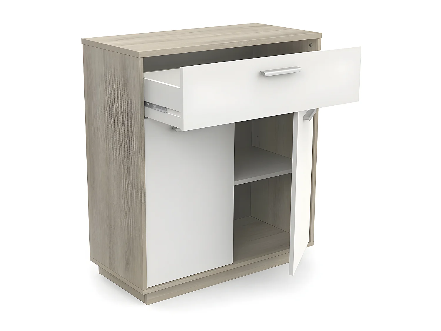 Meuble de rangement 2 portes 1 tiroir Léo