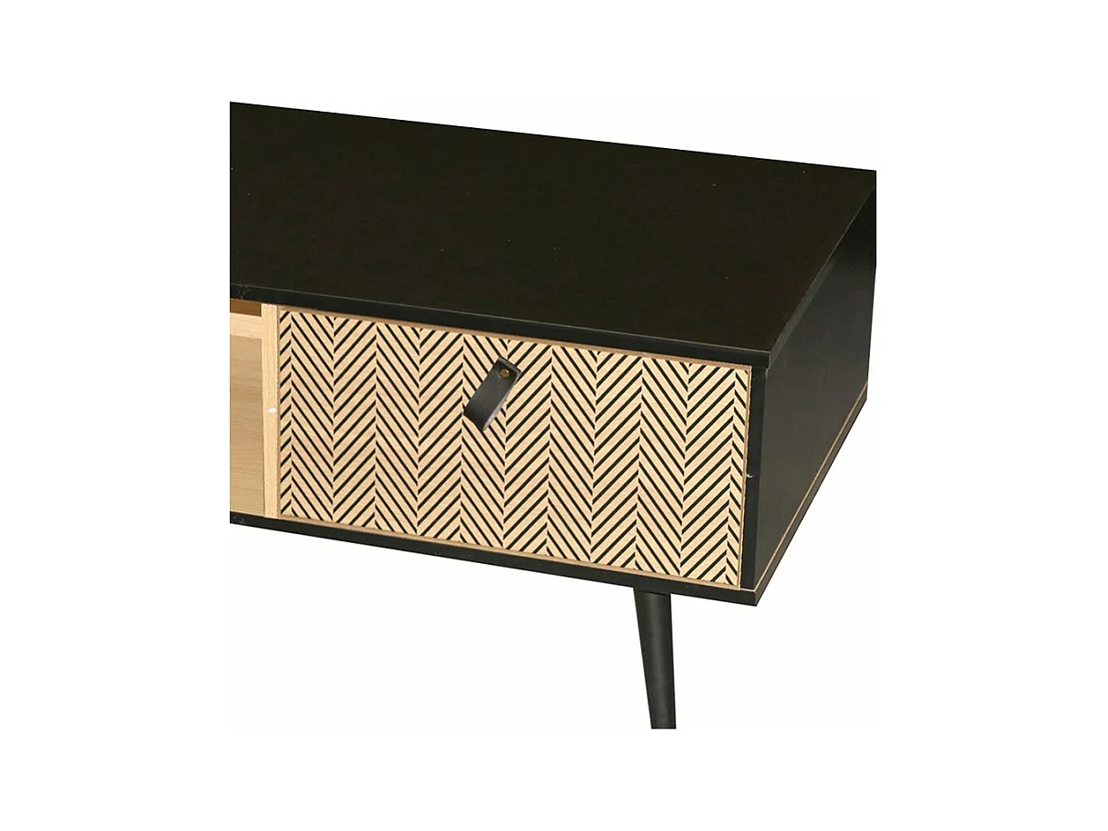 Table basse Arsenal décor noir 1 tiroir - Noir
