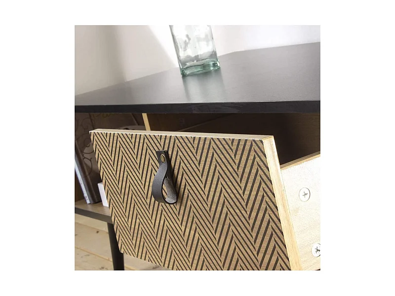 Table basse Arsenal décor noir 1 tiroir - Noir