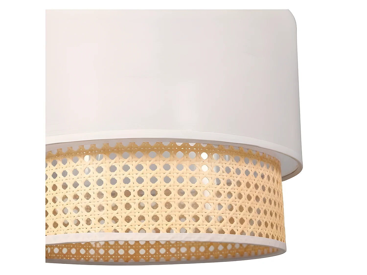 Suspension gigogne 2 abat-jours cannage Ostaria