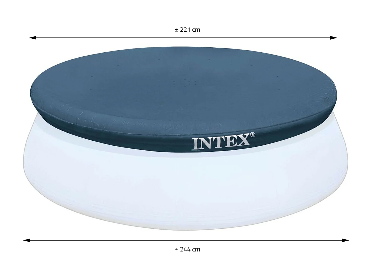 Poolabdeckung 244 cm rund dunkelblau einfach zu befestigen Intex