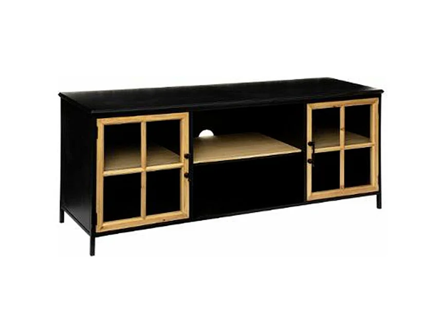 Meuble TV 2 Portes Design "Baris" 140cm Noir