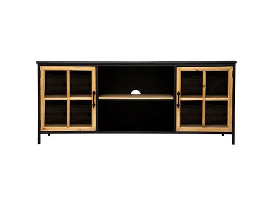 Meuble TV 2 Portes Design "Baris" 140cm Noir