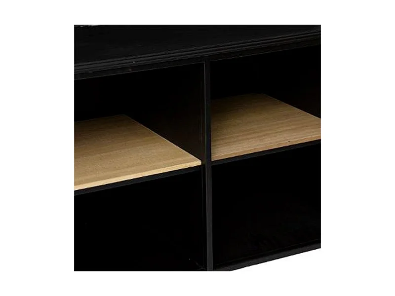 Meuble TV 2 Portes Design "Baris" 140cm Noir