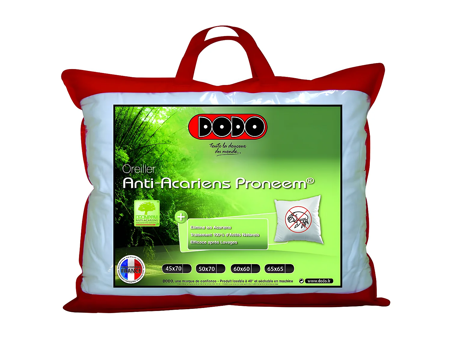 Oreiller moelleux antiacariens Proneem® Fibre VOLUPT'AIR® Dodo