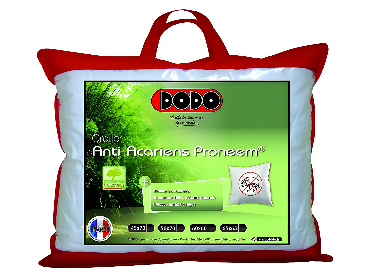 Oreiller moelleux antiacariens Proneem® Fibre VOLUPT'AIR® Dodo