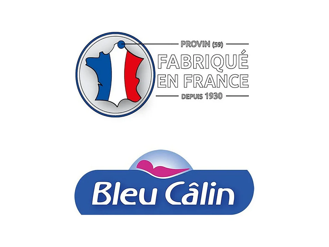 Lot de 2 oreillers Hotelier à bouillir Hygiafil 60 x 60 cm "Bleu Calin"