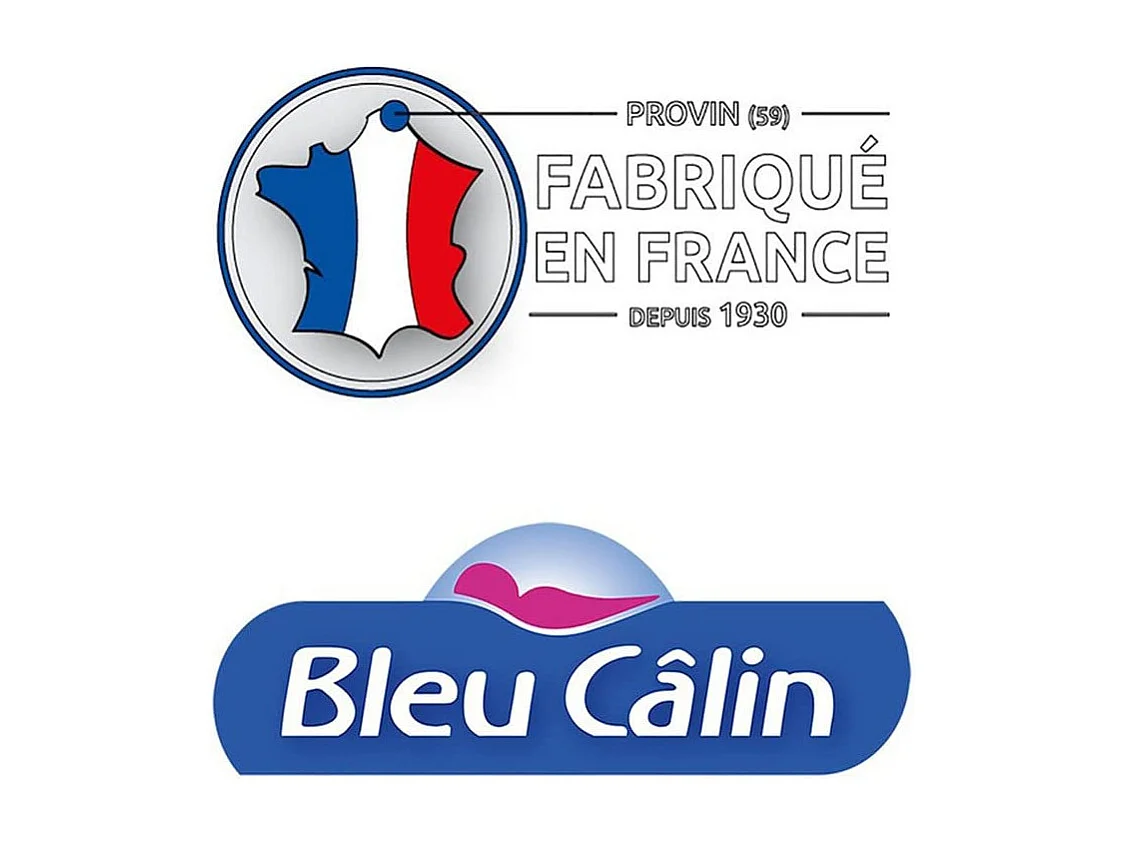 Lot de 2 oreillers Hotelier à bouillir Hygiafil 60 x 60 cm "Bleu Calin"