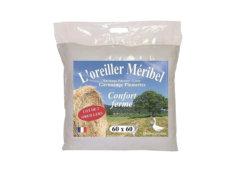 Lot de 2 oreillers plumes 60 x 60 cm "DODO"