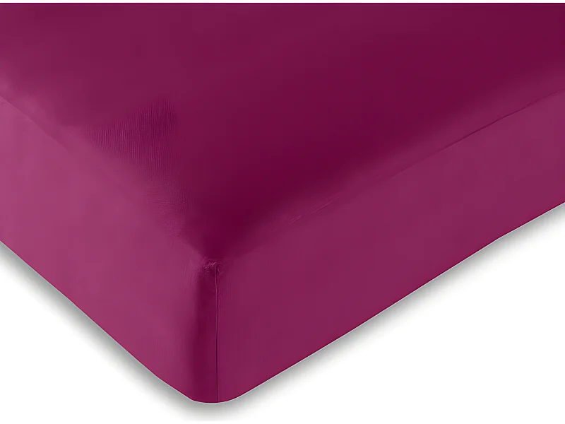 Drap Housse Fushia 140 X 190 Cm / 100% Coton / 57 Fils/cm²