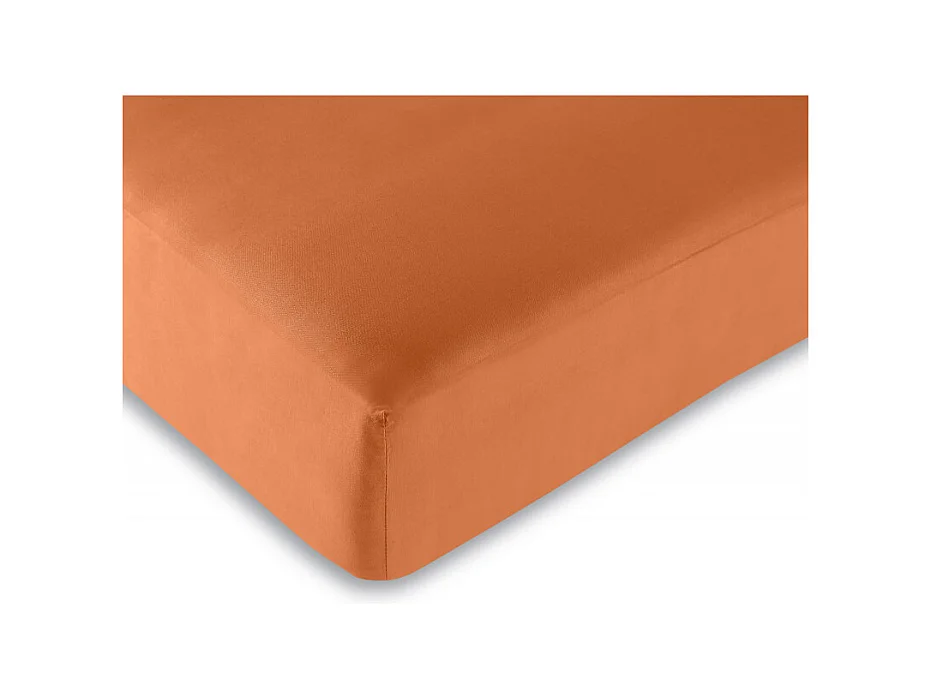 Drap housse Orange 160 x 200 cm / 100% coton / 57 fils/cm²