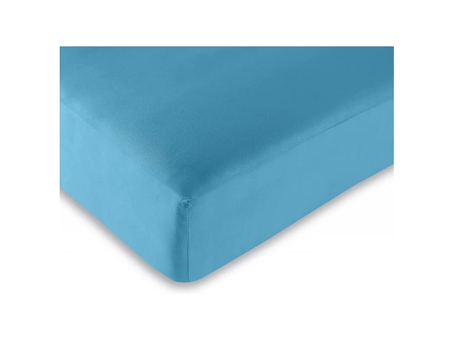 Drap housse Turquoise 160 x 200 cm / 100% coton / 57 fils/cm²