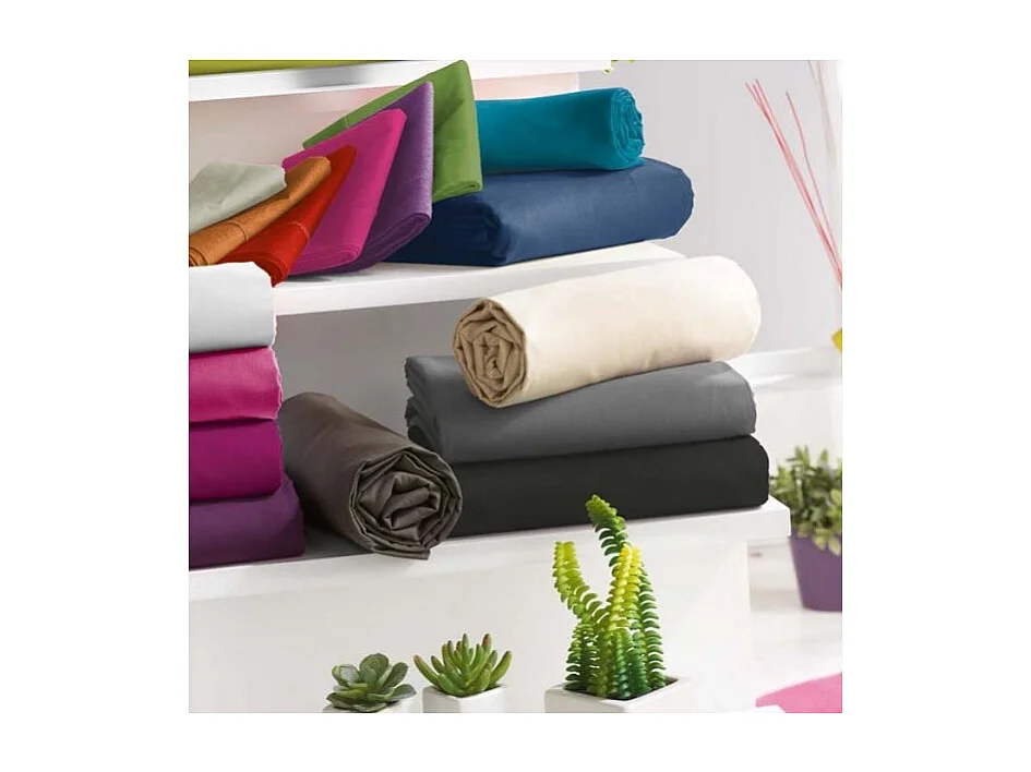 Drap housse Turquoise 160 x 200 cm / 100% coton / 57 fils/cm²