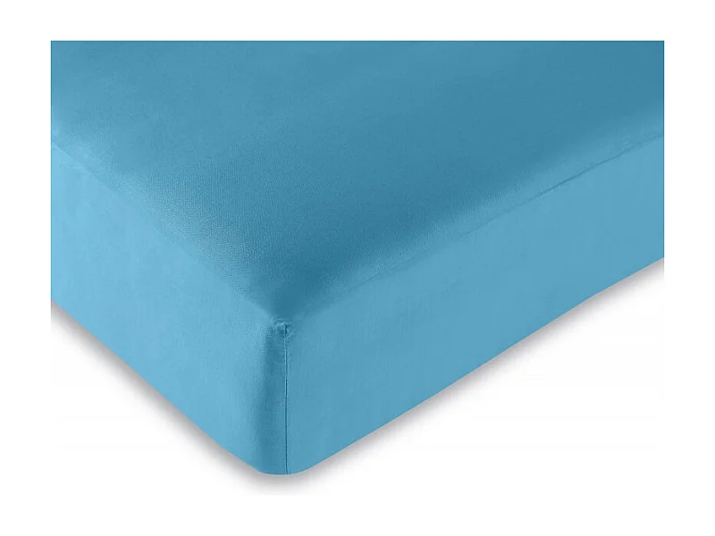 Drap housse Turquoise 160 x 200 cm / 100% coton / 57 fils/cm²