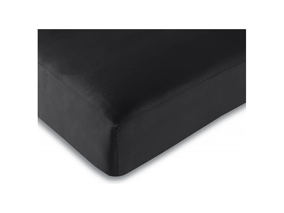 Drap housse Noir 90 x 190 cm / 100% coton / 57 fils/cm²