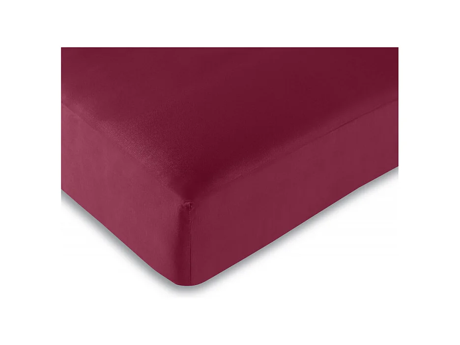 Drap housse Rouge 90 x 190 cm / 100% coton / 57 fils/cm²