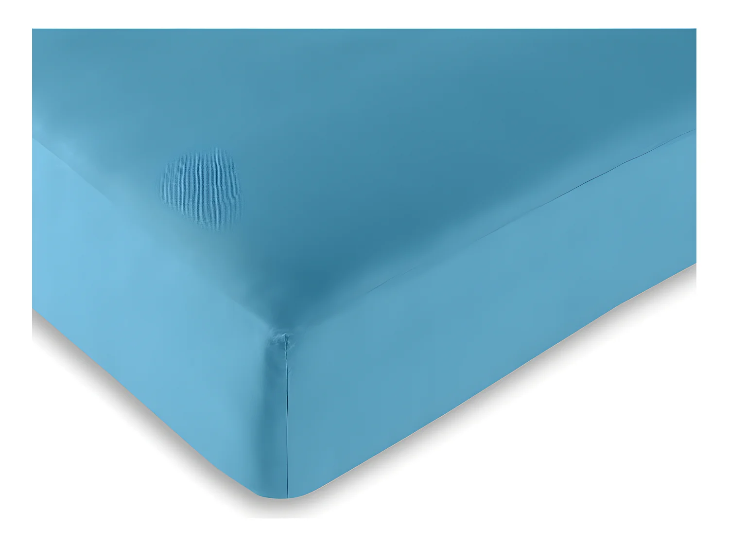 Drap housse Turquoise 180 x 200 cm / 100% coton / 57 fils/cm² "King size"