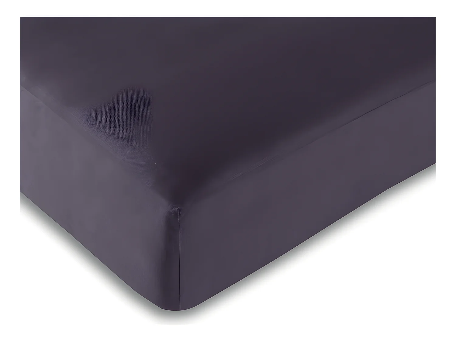 Drap housse Prune 180 x 200 cm / 100% coton / 57 fils/cm² "King size"
