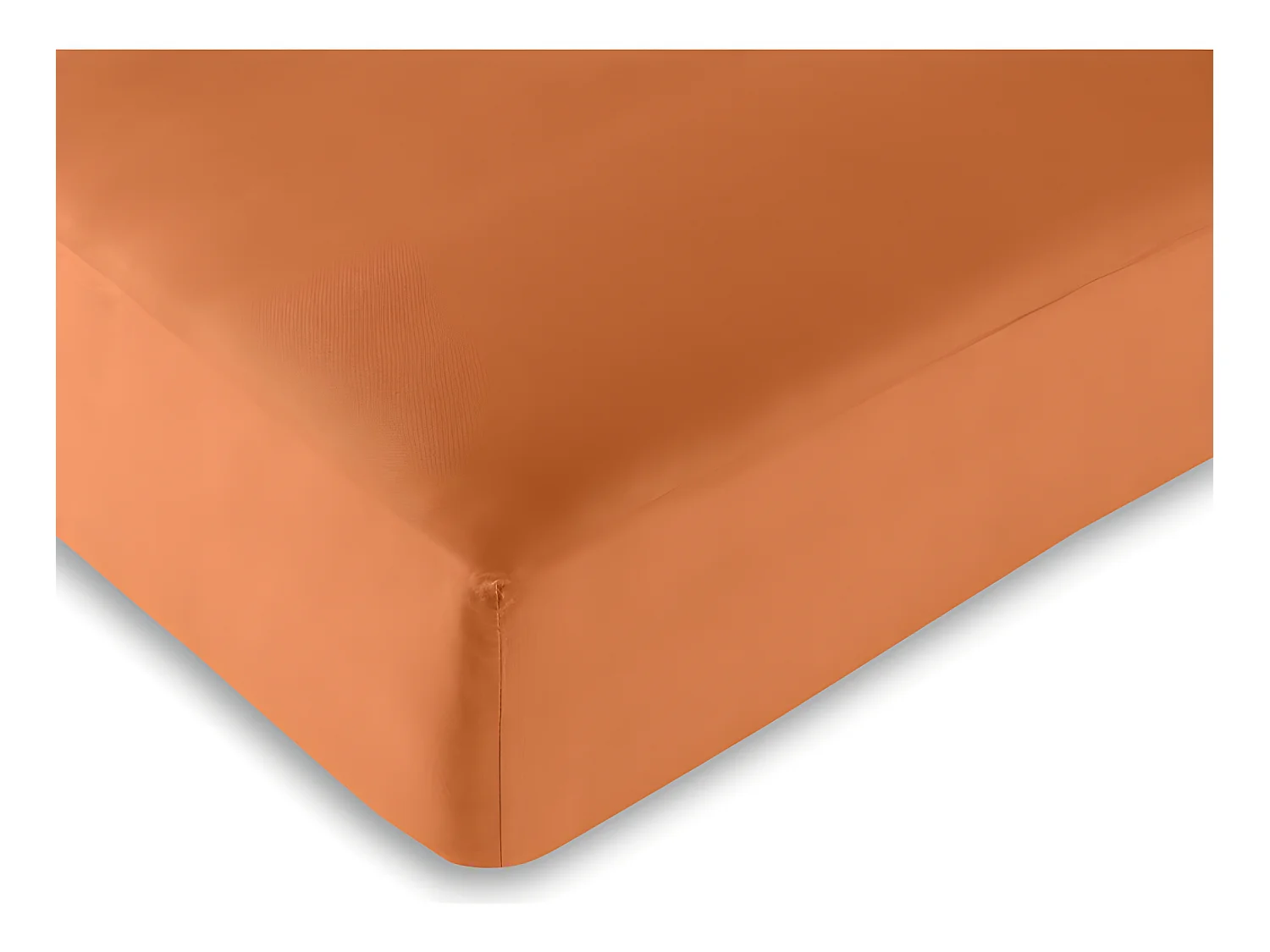 Drap housse Orange 180 x 200 cm / 100% coton / 57 fils/cm² "King size"