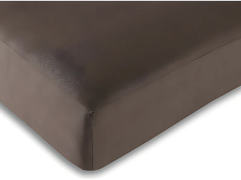 Drap housse Choco 180 x 200 cm / 100% coton / 57 fils/cm² "King size"