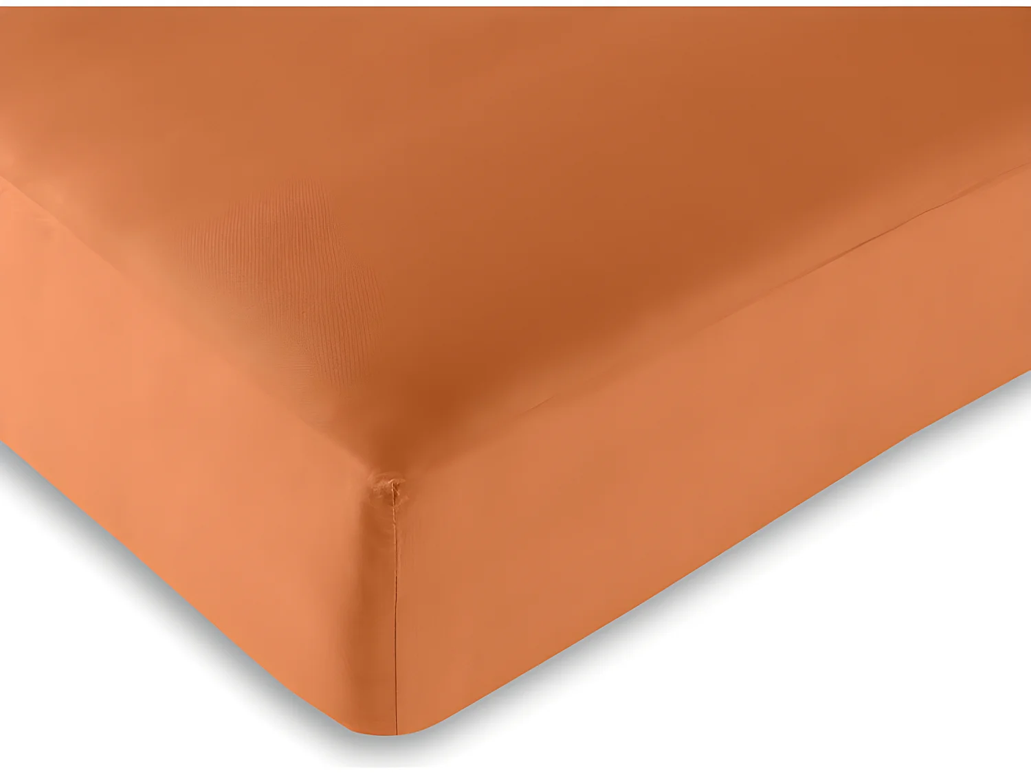 Drap housse Orange 200 x 200 cm / 100% coton / 57 fils/cm² "King size"