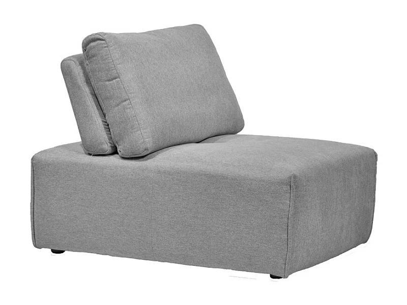 Chauffeuse canapé modulable dossier réglable tissu gris clair - MODULO