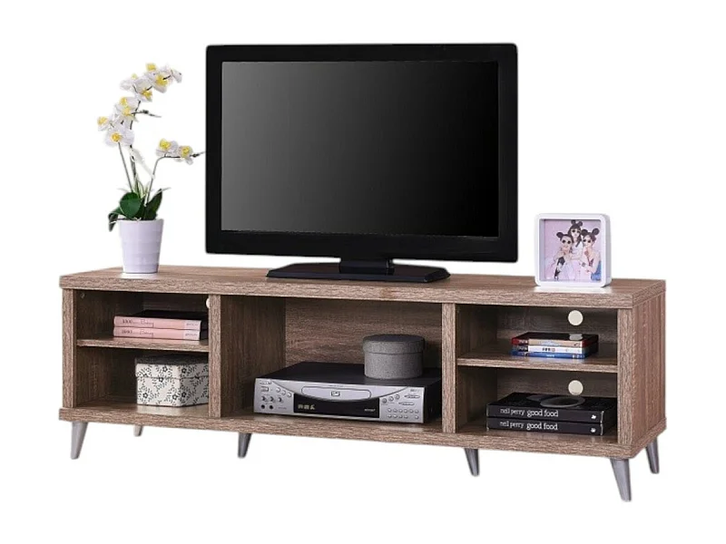 Móvel para TV KONYA 142 cm com 5 nichos na cor Sonoma.