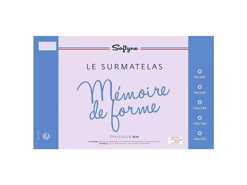 Surmatelas Lestra "Fjord Essentiel" à mémoire de forme 140 x 190 cm