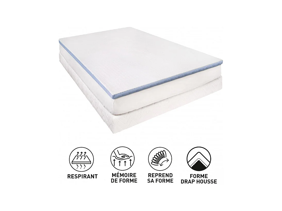 Surmatelas Lestra Fjord à mémoire de forme 140 x 190 cm Lestra