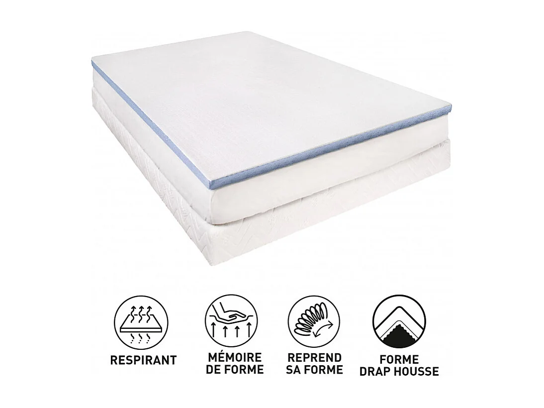 Surmatelas Lestra Fjord à mémoire de forme 140 x 190 cm Lestra