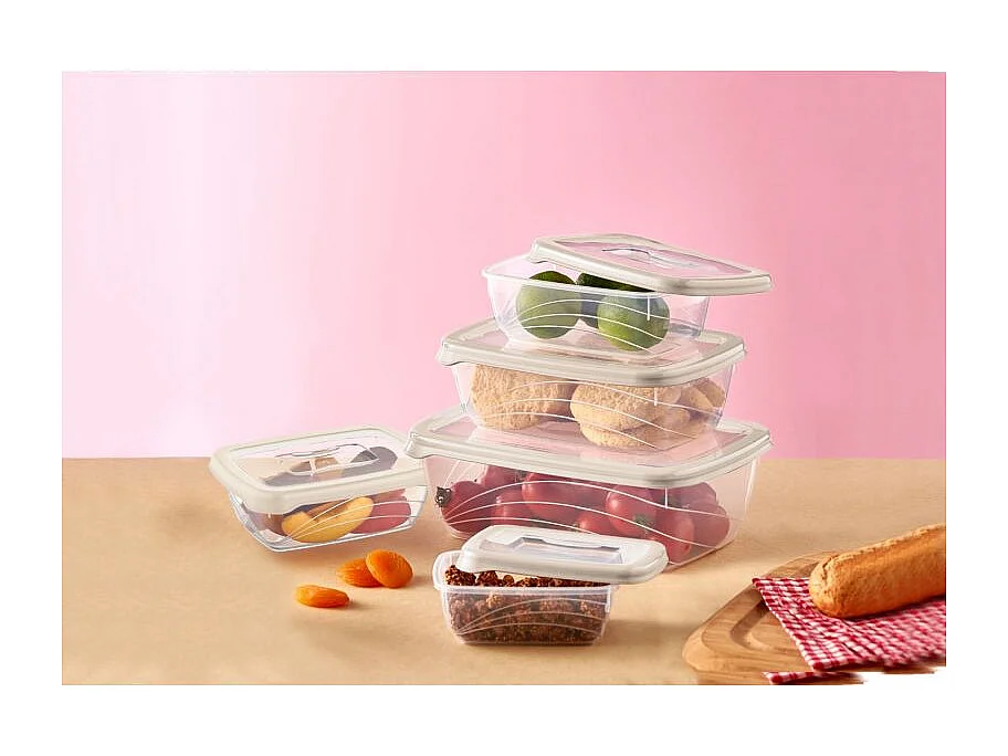 Ensemble de boite de conservation 5 pièces ivoire Herzberg HGL763-IVO