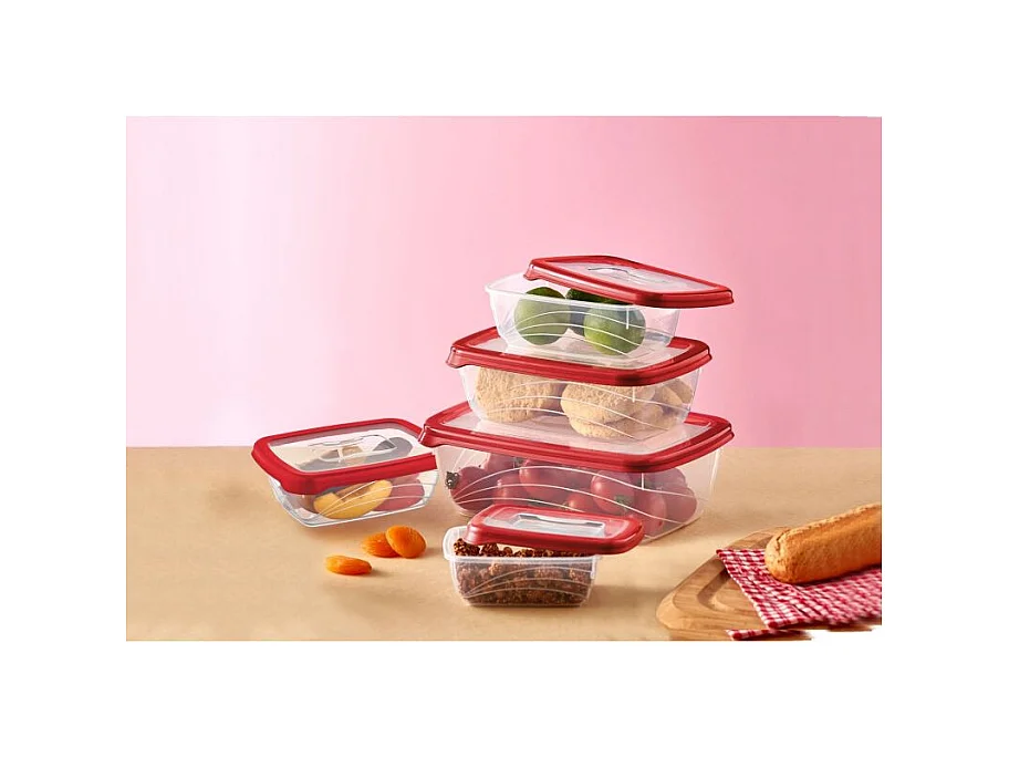 Ensemble de boite de conservation 5 pièces rouge Herzberg HGL763-RED