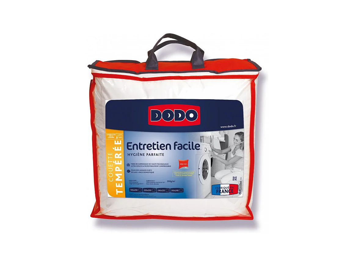 Couette Hygiène entretien facile 100% Polyester Fibre THERMOLITE® 90° Dodo