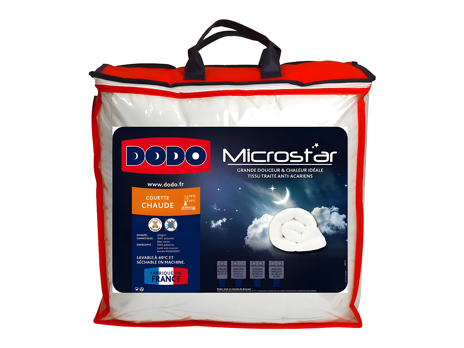 Couette Dodo Microstar 240 x 260 cm pour lit 2 places "King size"