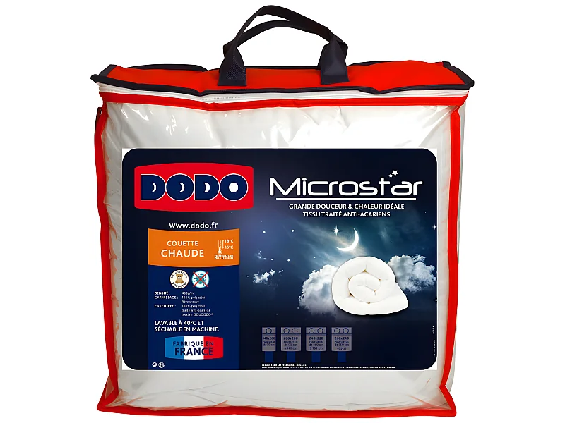 Couette Dodo Microstar 220 x 240 cm pour lit 2 places