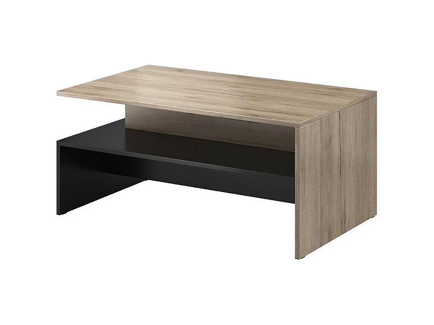 Conjunto de 7 móveis para sala de estar coleção RAMOS. Cor carvalho e preto.