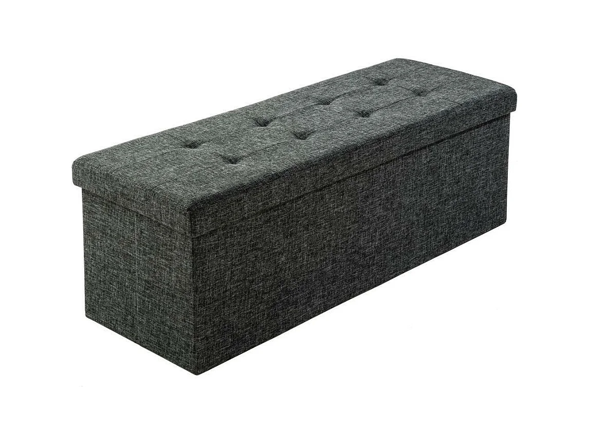 Banc coffre de rangement tissu grise 110 x 38 x 38 cm 2208147