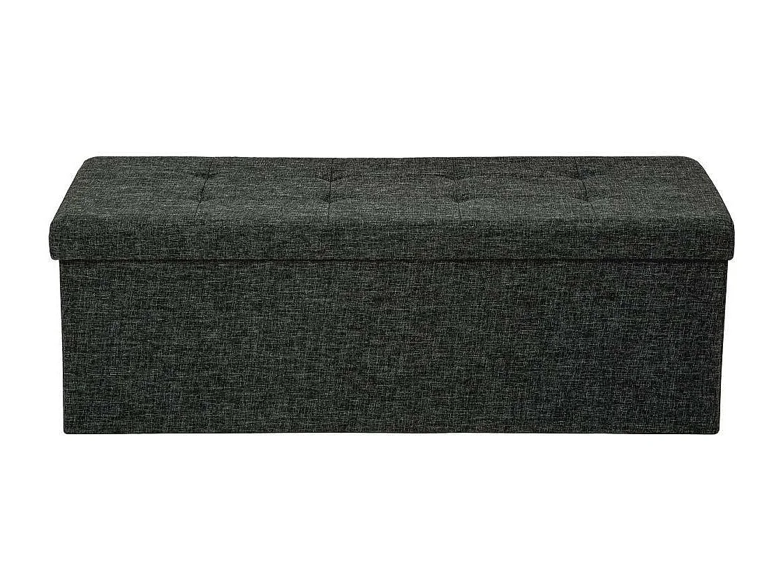 Banc coffre de rangement tissu grise 110 x 38 x 38 cm 2208147
