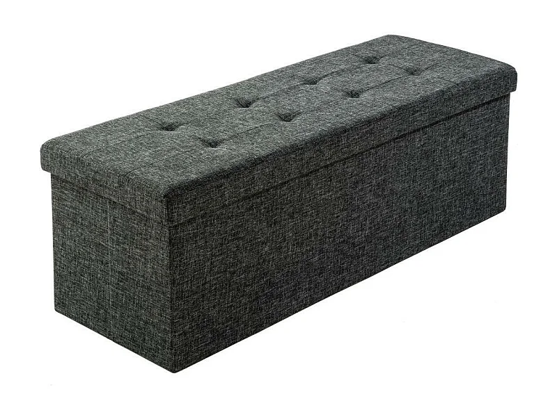 Banc coffre de rangement tissu grise 110 x 38 x 38 cm 2208147