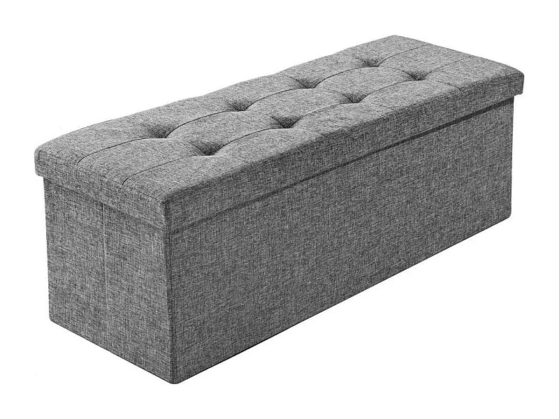 Banco de armazenamento dobrável em tecido cinza claro 2208146