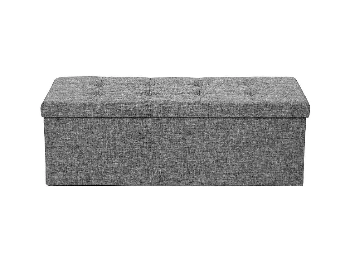 Banc coffre de rangement tissu grise 110 x 38 x 38 cm 2208146
