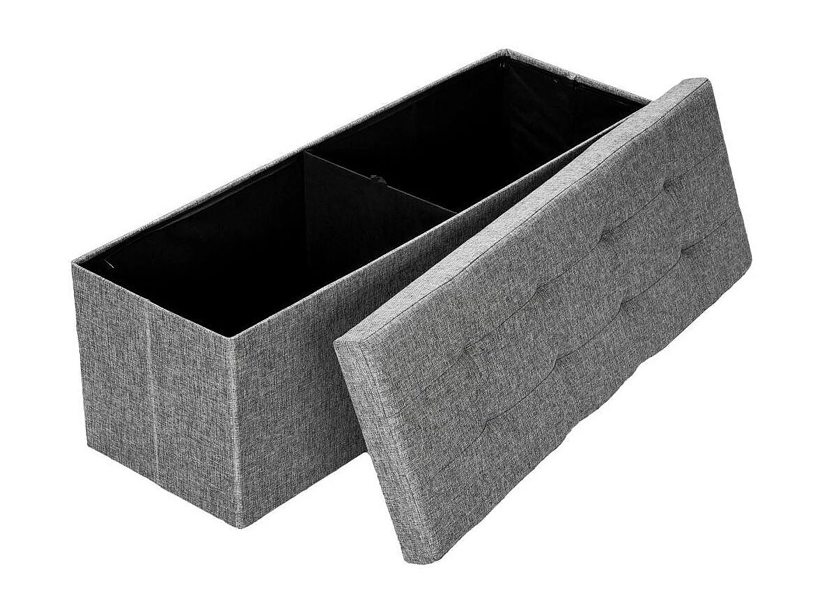 Panca portaoggetti pieghevole in tessuto grigio chiaro 2208146