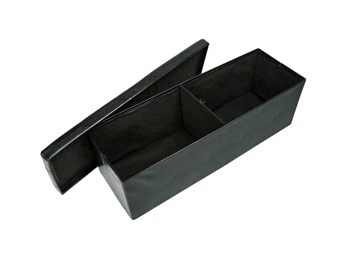 Banc coffre de rangement cuir noire 110 x 38 x 38 cm 2208145