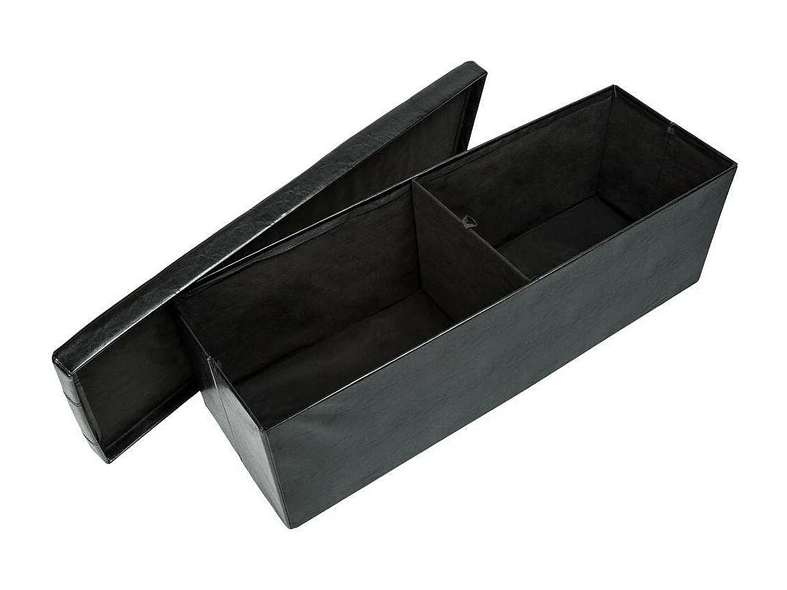 Banc coffre de rangement cuir noire 110 x 38 x 38 cm 2208145