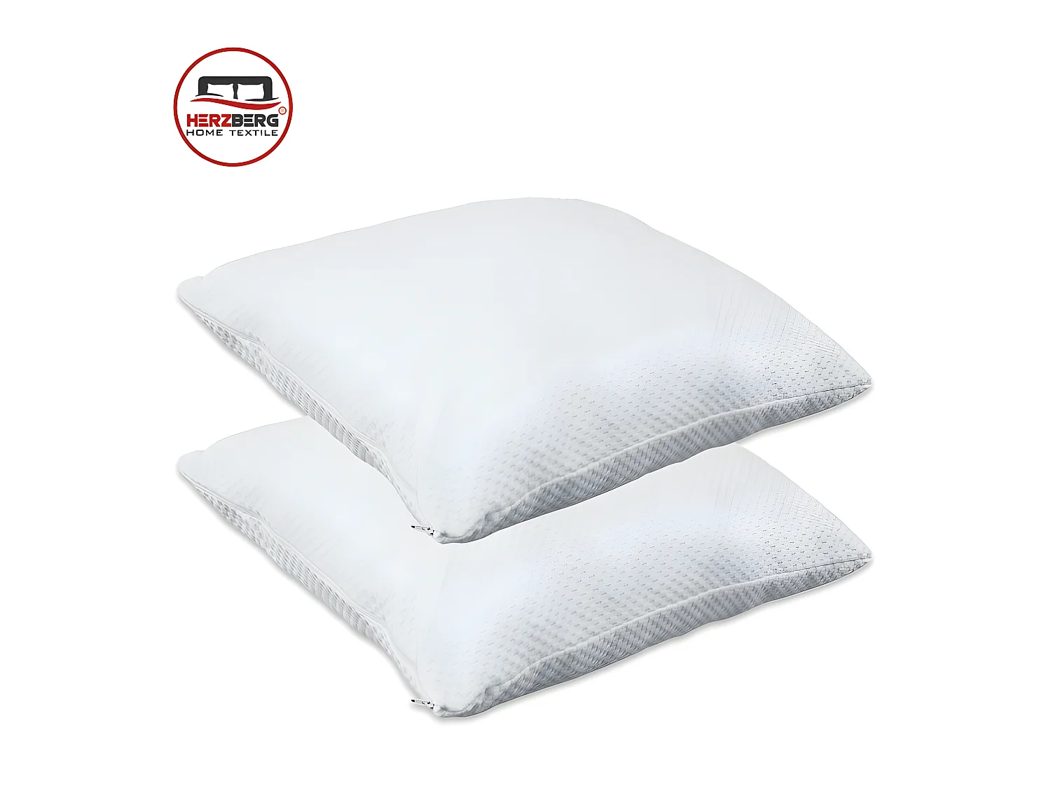 Herzberg HG-65X2: Oreiller 2 Pièces en Mousse Viscoélastique Déchiquetée